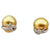 JE0363U - Golden South Sea Pearl & Diamond Earrings Set in 18 Karat White Gold Setting