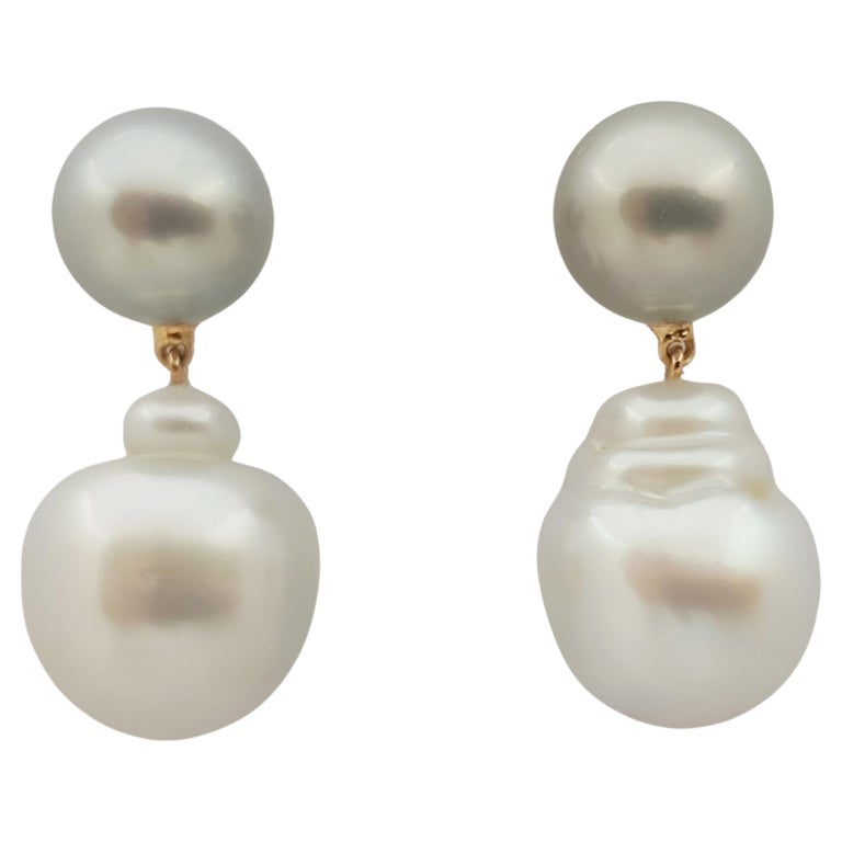 JE0412R - South Sea Pearl Earrings Set in 18 Karat Rose Gold Setting
