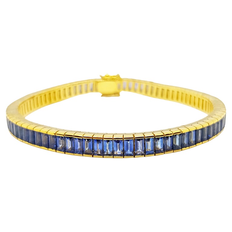 SJ1395 - Blue Sapphire Bracelet Set in 18 Karat Gold Settings