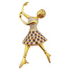 SJ1317 - Ruby with Diamond Ballerina Brooch Set in 18 Karat Gold Settings