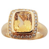 SJ1326 - Imperial Topaz with Brown Diamond Ring Set in 18 Karat Rose Gold Settings