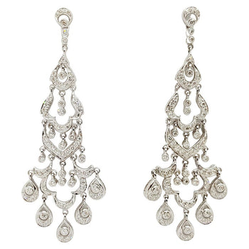 JED356 - Diamond Chandelier Earrings Set in 18 Karat White Gold Settings