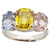 JR0319P - Pink Sapphire, Yellow Sapphire, Blue Sapphire Ring Set in 14 Karat White Gold Setting