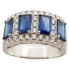 SJ2248 - Blue Sapphire with Diamond Ring Set in 18 Karat White Gold Settings