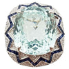 SJ2528 - GIA Certified Paraiba Tourmaline, Blue Sapphire, Diamond Ring in 18K White Gold
