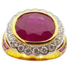 SJ2525 - Ruby with Diamond Ring Set in 18 Karat Gold Settings
