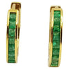 SJ2867 - Emerald Huggies / Hoop Earrings Set in 18 Karat Gold Settings