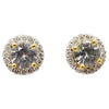 SJ3263 - White Sapphire & Diamond Earrings Set in 18 Karat Gold Setting