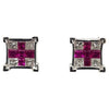 JE1109X - Ruby & Diamond Earrings Set in 18 Karat White Gold Setting