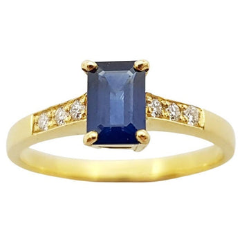 SJ2953 - Blue Sapphire with Diamond Ring Set in 18 Karat Gold Settings