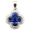 SJ2825 - Blue Sapphire with Diamond Pendant Set in 18 Karat White Gold Settings