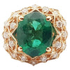 SJ2006 - GRS Certified 7cts Zambian Emerald with Diamond Ring Set in 18k Rose Gold