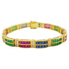 SJ2505 - Emerald, Ruby, Blue Sapphire and Diamond Bracelet Set in 18 Karat Gold Settings