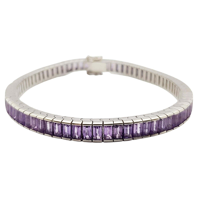 SJ6266 - Purple Sapphire Bracelet Set in 18 Karat White Gold Settings