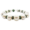 SJ2505 - South Sea Pearl, Tsavorite and Diamond Bracelet in 18 Karat White Gold Settings