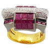 SJ2510 - Ruby with Diamond Ring Set in 18 Karat Gold Settings