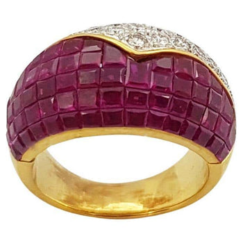 SJ2912 - Ruby with Diamond Ring Set in 18 Karat Gold Settings