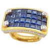 SJ2509 - Blue Sapphire with Diamond Ring Set in 18 Karat Gold Settings