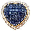 SJ2931 - Blue Sapphire with Diamond Heart Ring Set in 18 Karat Gold Settings