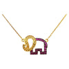 SJ2965 - Yellow Sapphire with Ruby Necklace Set in 18 Karat Gold Settings