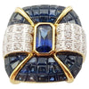 SJ2495 - Blue Sapphire and Diamond Ring Set in 18 Karat Gold Settings