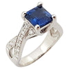 SJ2493 - Certified Burmese Blue Sapphire with Diamond Ring Set in Platinum 950