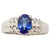 SJ3250 - Blue Sapphire with Diamond Ring Set in 18 Karat White Gold Settings