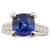 SJ2494 - Certified 2 cts Blue Sapphire with Diamond Ring Set in Platinum 950 Settings