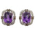 SJ3244 - Amethyst, Brown Diamond and Diamond Earrings Set in 18 Karat White Gold Settings