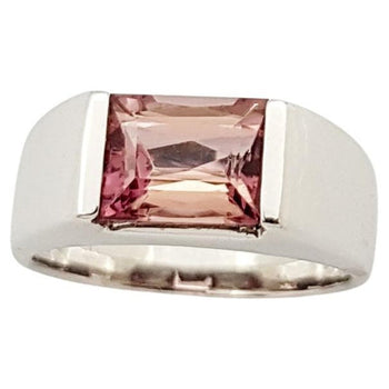 SJ2845 - Pink Tourmaline Ring Set in 18 Karat White Gold Settings