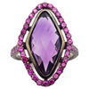 SJ6007 - Amethyst  with Ruby Ring set in Silver Settings