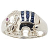 SJ3076 - Blue Sapphire, Ruby  with Cubic Zirconia Ring set in Silver Settings