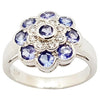 SJ3068 - Tanzanite with Cubic Zirconia Ring set in Silver Settings