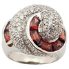 SJ3075 - Garnet with Cubic Zirconia Ring set in Silver Settings