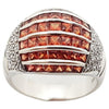 SRP5547A - Orange Sapphire & Cubic Zirconia Ring set in Silver Settings