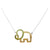 SJ6387 - Tsavorite and Yellow Sapphire Elephant Necklace set in Silver Settings