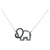 SJ3035 - Black Sapphire and White Sapphire Elephant Necklace set in Silver Settings