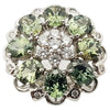 SJ3031 - Green Sapphire with Cubic Zirconia Ring set in Silver Settings